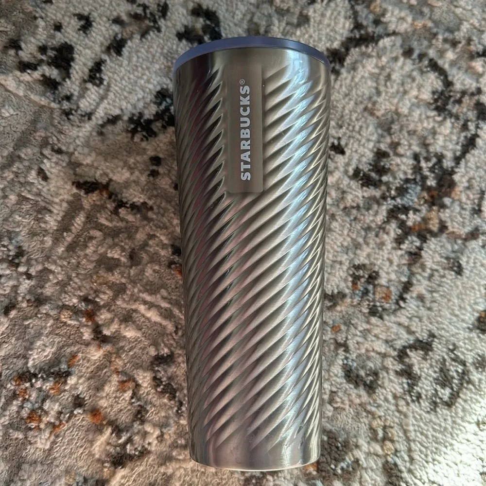 Starbucks Textured Stainless Steel Cold Cup 24OZ Silver Lid